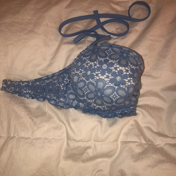 blue lace bathing suit top - Picture 3 of 3